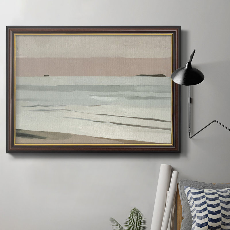 Toile encadrée haut de gamme Mute Tonal Horizon II - prête à être suspendue, H 18 po x l 27 po x P 2,5 po