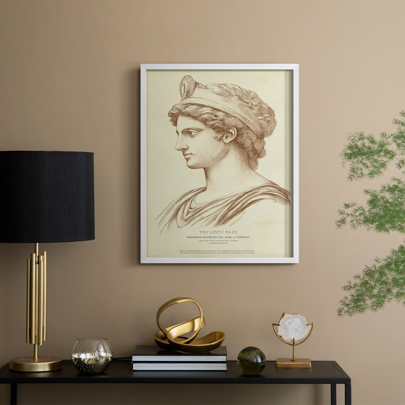 WOMEN Series dxcv - reproduction encadrée de qualité supérieure - prête à être accrochée - aucun clou requis, Blanc / Blanc