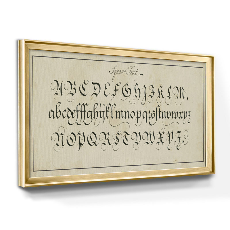 Manuscrit Sampleur III - Toile encadrée de qualité supérieure - Prêt à être accroché, Toile avec cadre doré
