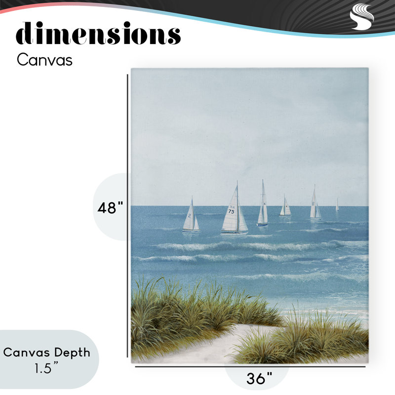 «Sail Away Beach Seascape Canvas», conception par Lorenzo Collective, H 48 po x l 36 po