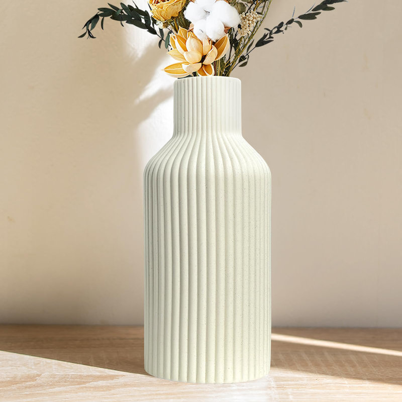 Vase en céramique simple, Blanc cassé