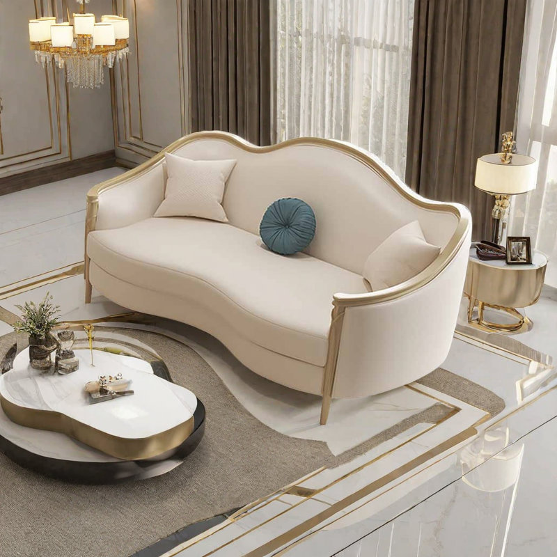 Causeuse en cuir véritable French French Luxury