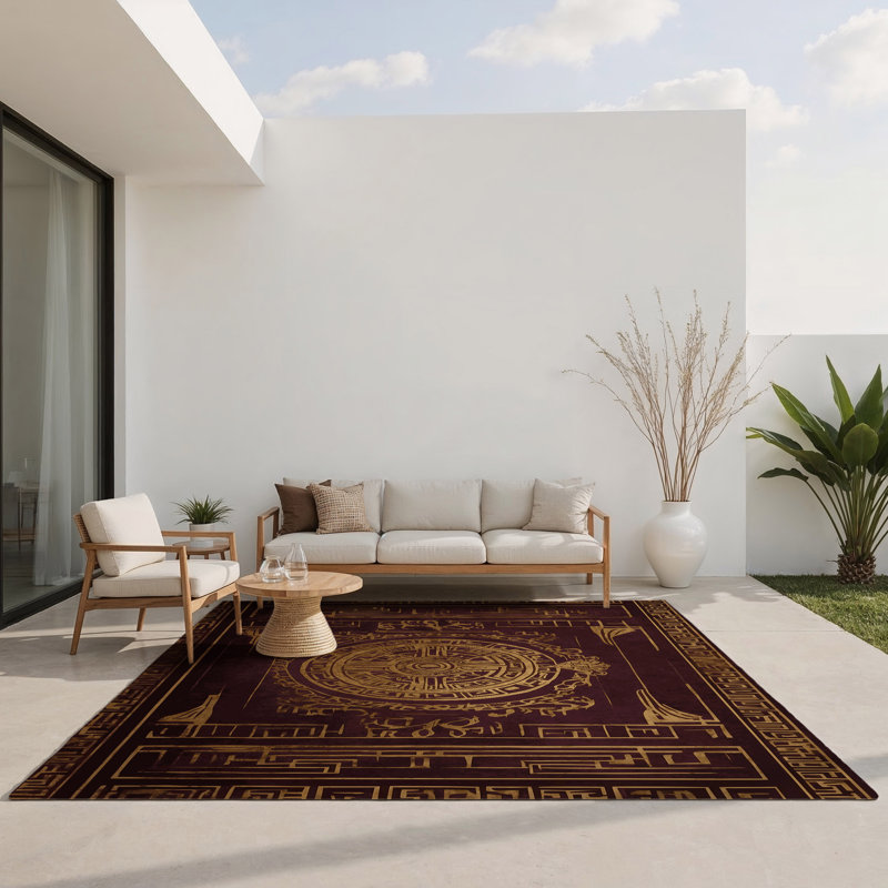 Tapis intérieur et extérieur Divinity Wreath, Rectangle 5 pi x 7 pi