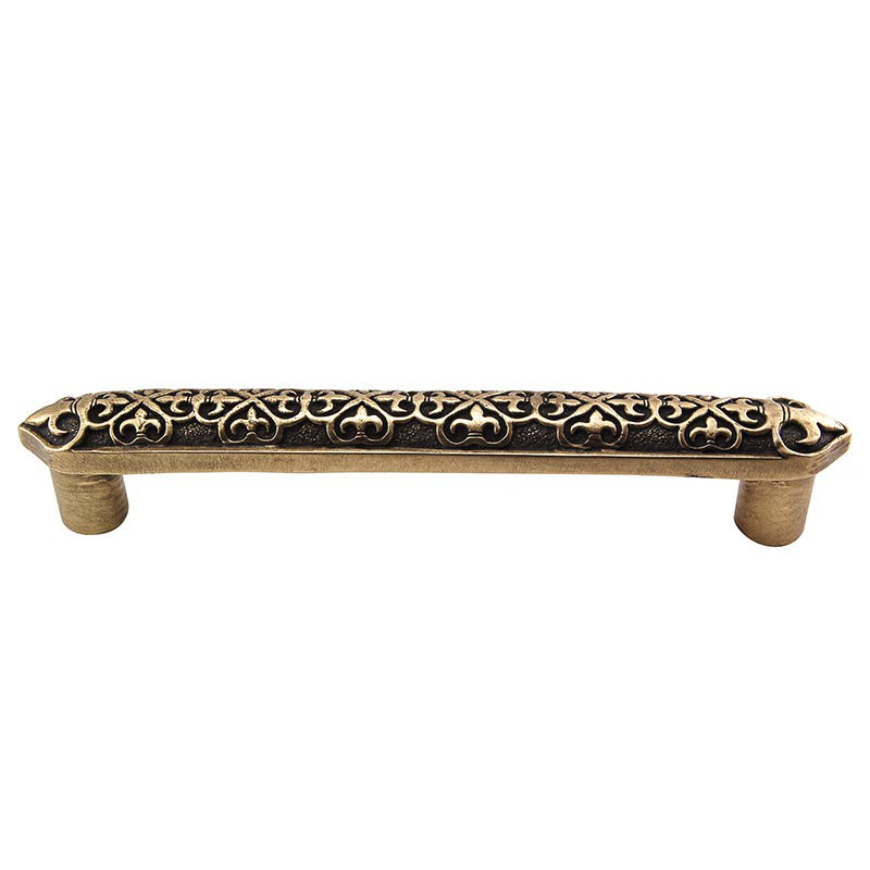 Fleur De Lis Bar / Handle Pull, Antique Brass