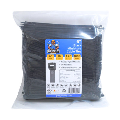 6" 18lb Miniature Cable Tie 1000/bag