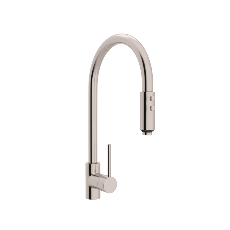 Bossini Tall Pull-Down Kitchen Faucet, Satin Nickel