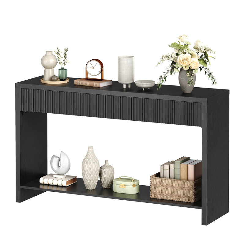 47.2" Console Table with 2 Drawers and Open Storage Shelf