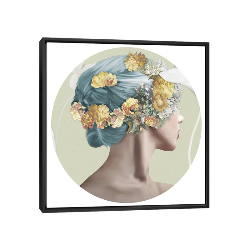 « mae », impression sur toile, H 18 po x l 18 po x P 1,5 po, Toile avec cadre noir, Pas de tapis