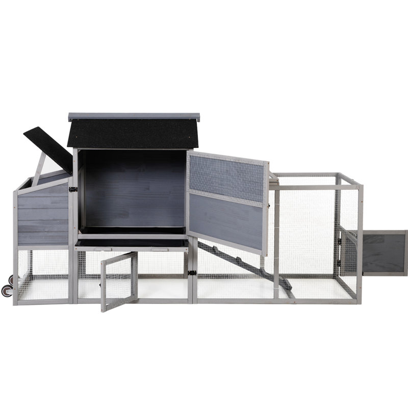 Poulailler d'extérieur portatif avec plateau coulissant, motifs gris et coloré, assemblage d'outils multifonctionnel pour fenêtre pour petits animaux, panneau solaire, portes, adaptable à la planète Smart Color