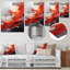 «Red and White Chaos Unleashed III - Abstract Collages», art mural en métal-183099744