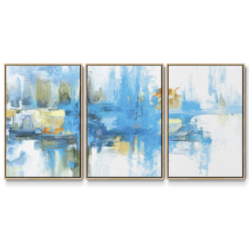Metro Blue - Toile encadrée multi-pièces, H 24 po x l 48 po x P 2 po, Naturel