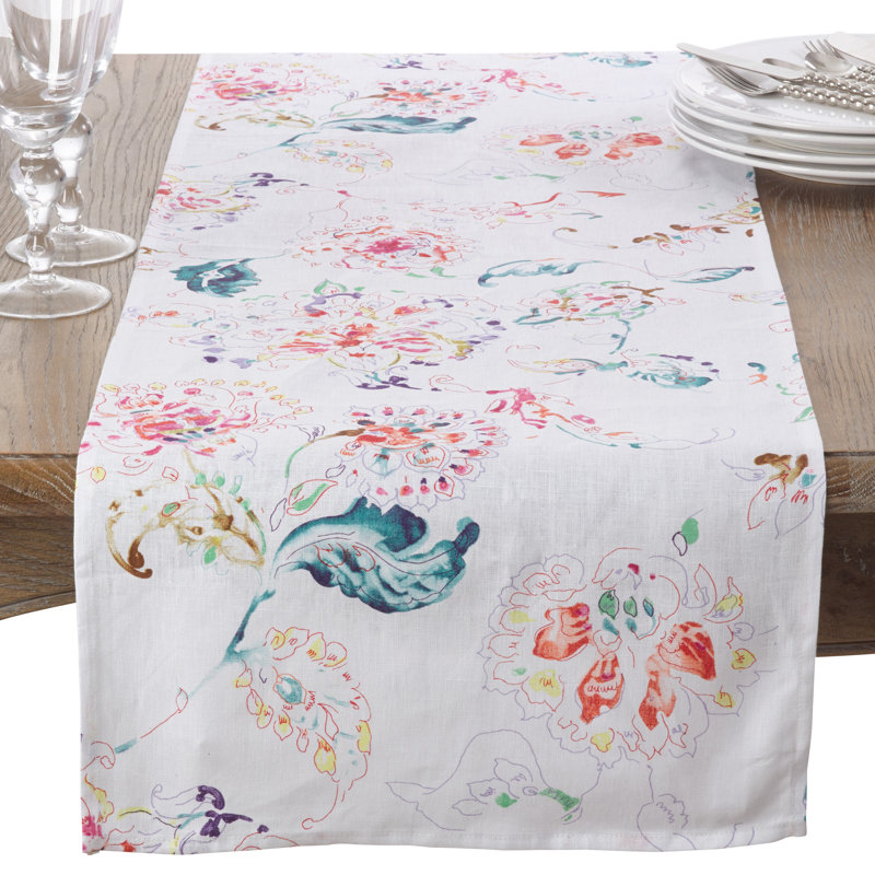 Chemin de table Waskom, blanc