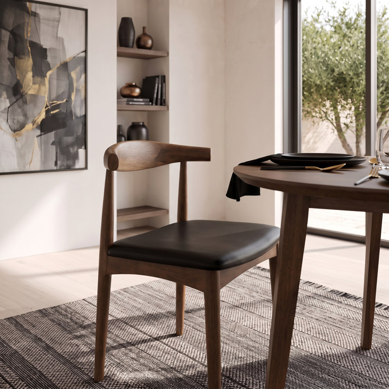 Chaise d'appoint en bois massif Talman, Noir
