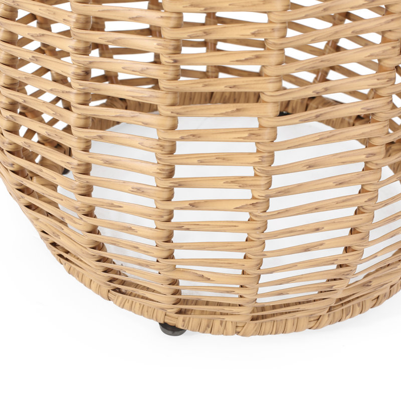 Outdoor Patio Side Table, Light Brown