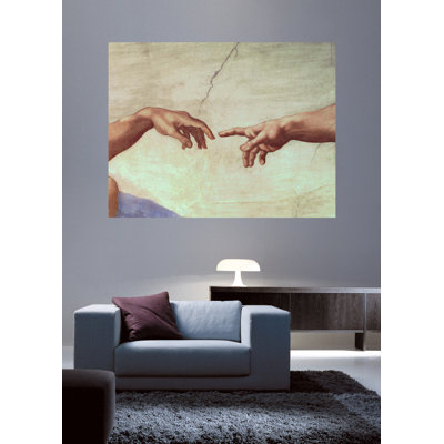 «Hands of God and Adam» par Michelangelo - impression d'art graphique