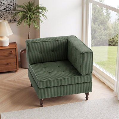 Fauteuil capitonné modulaire en velours côtelé