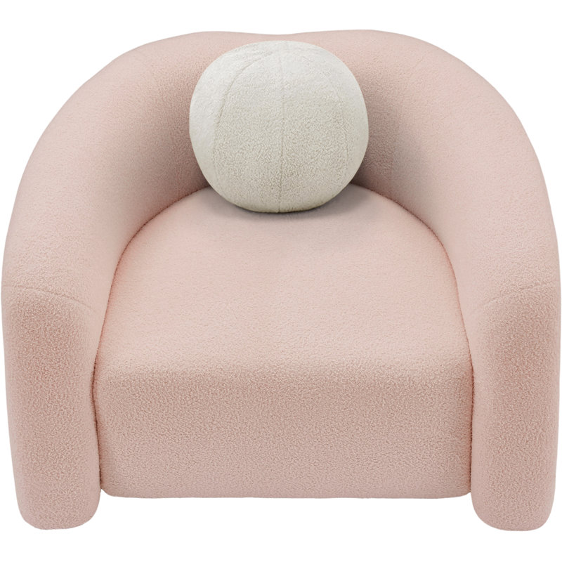 Kali Upholstered Armchair, Pink Teddy Fabric