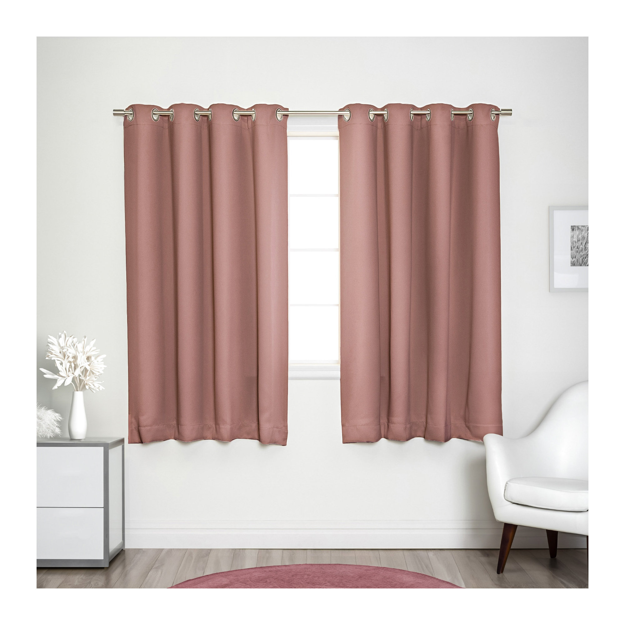 Schaeffer Blackout Curtain, Mauve, 52" W x 63" L