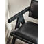 46cm H Leather Upholstered Side Chair in Black
