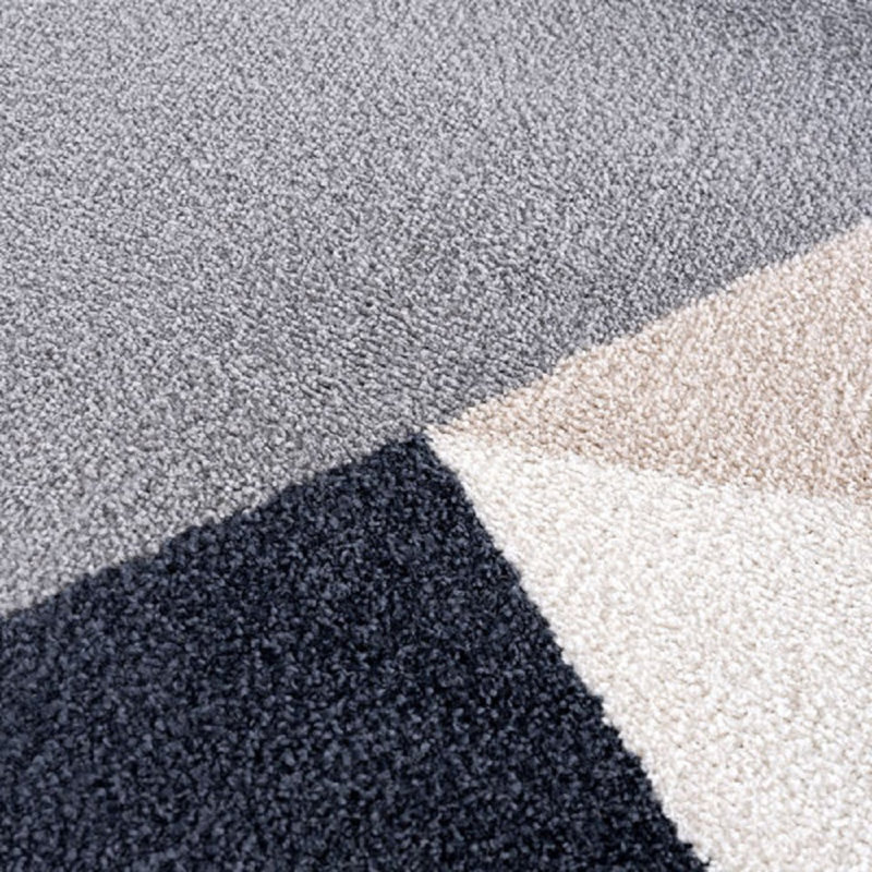 Tapis géométrique gris crème Gerrelt DEC140A, Rectangle 4 pi x 6 pi