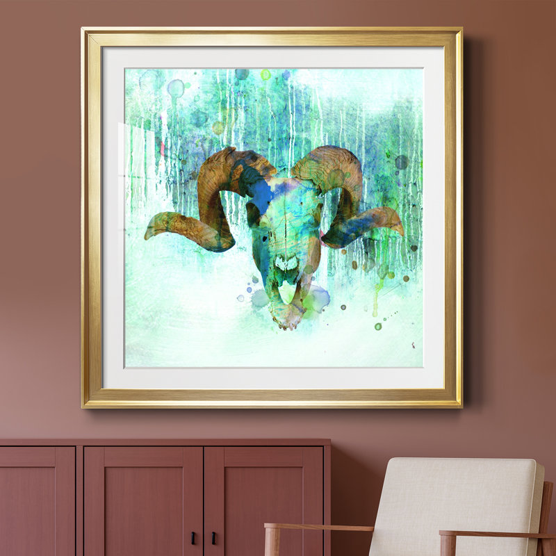 Au-delà de la forêt II - peinture encadrée, H 30,5 po x l 30,5 po x P 1,5 po, Cadre doré