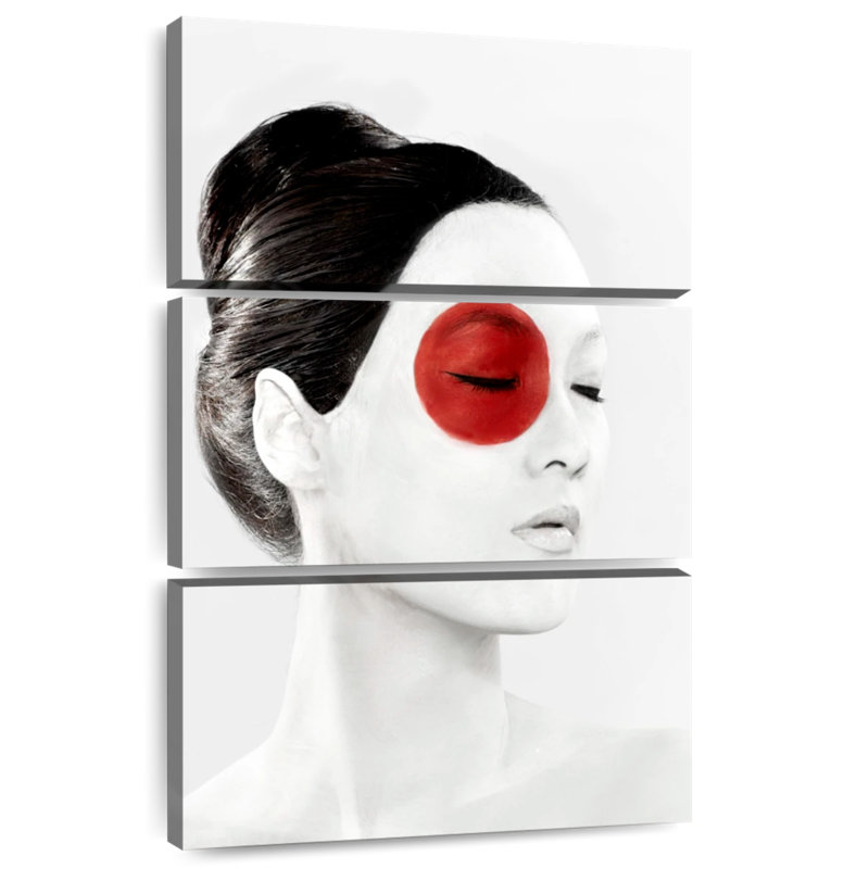 Peinture de visage de drapeau japonais Leisha, H 38 po x l 24 po