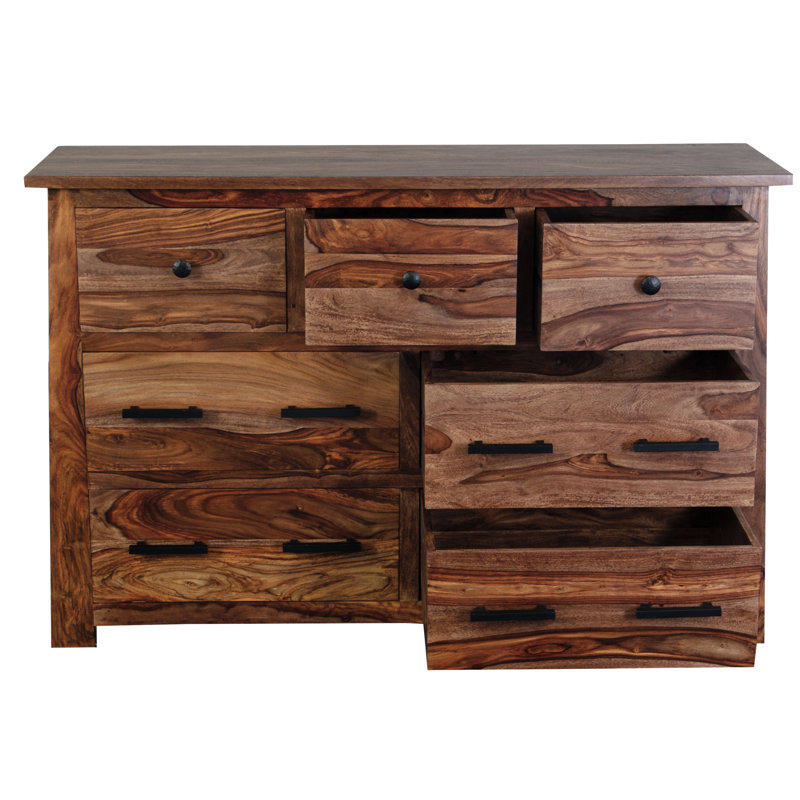 Commode double 7 tiroirs Ringgold, Brun