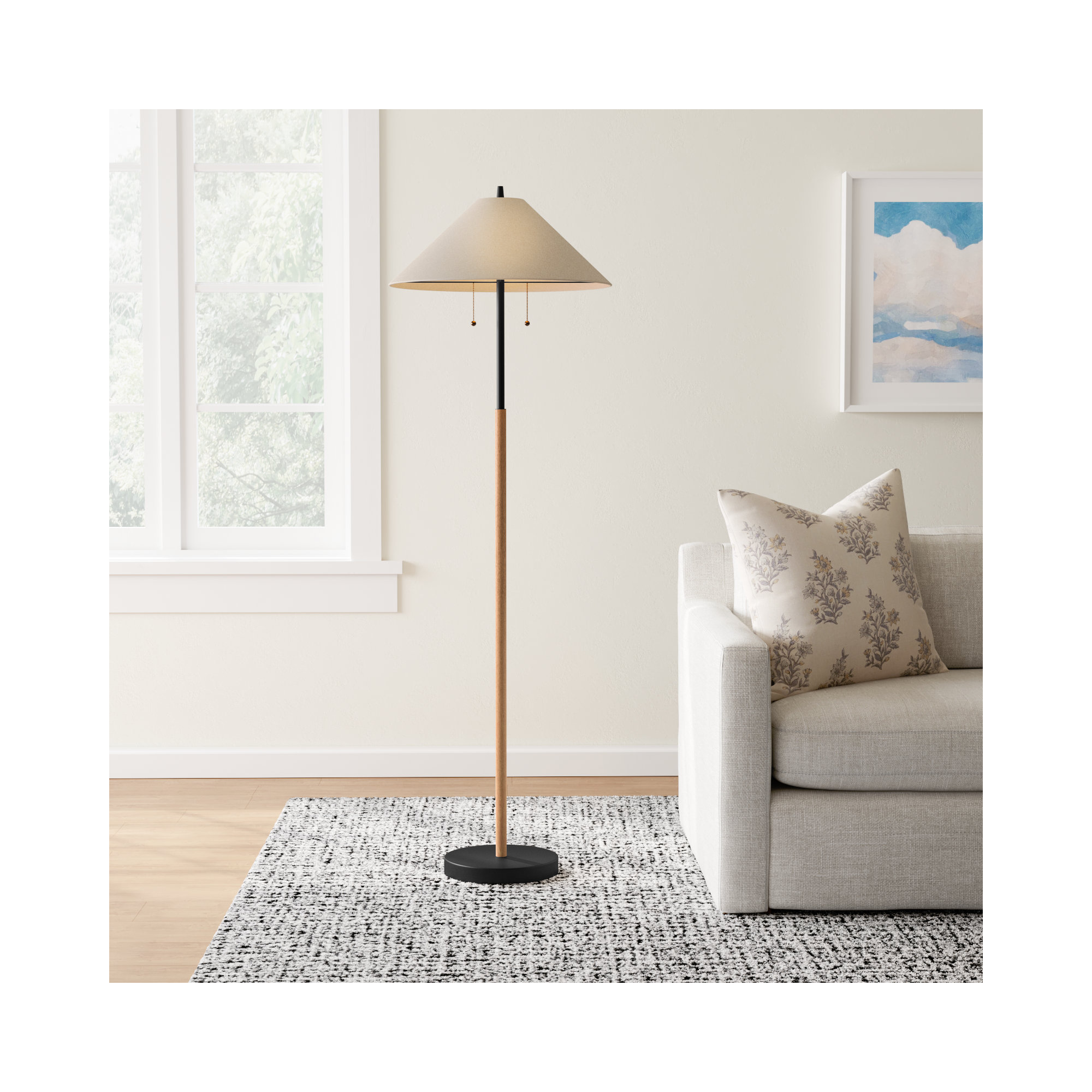 Florina 62'' Floor Lamp, Gold, Whiter