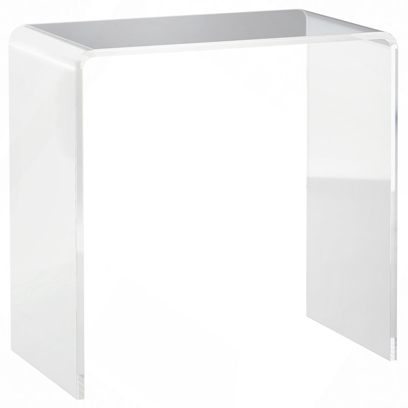 Table,21" Long Rectangle All Acrylic 15Mm Thick Waterfall Coffee Table, Clear
