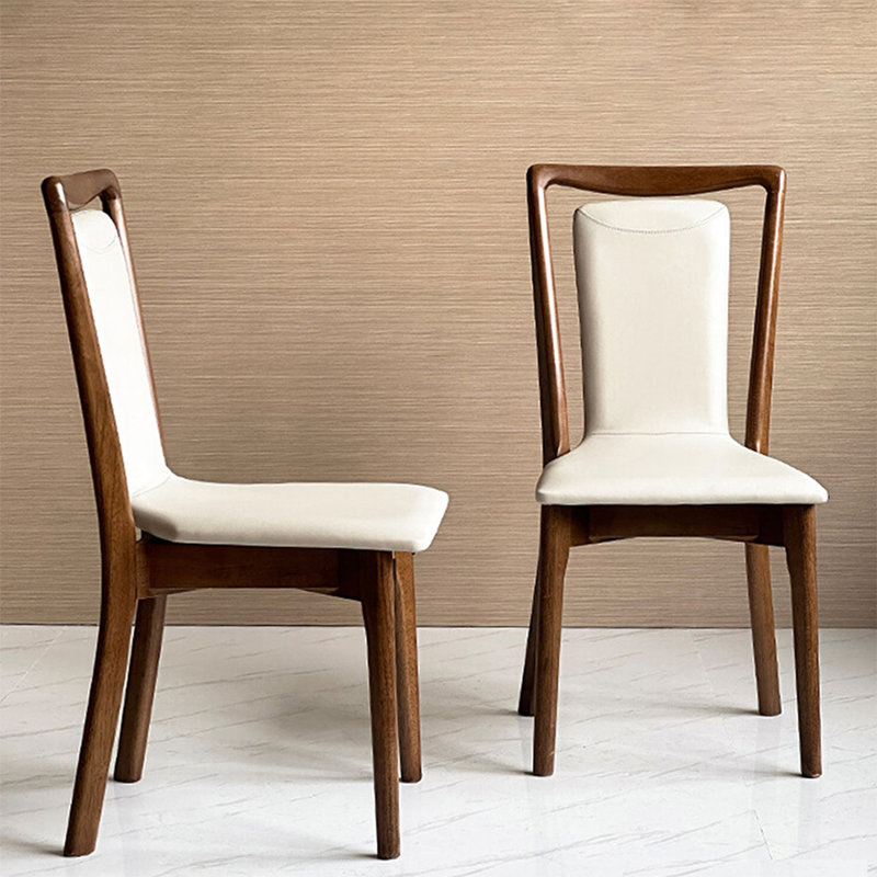 Chaise d'appoint à dossier uni beige (ensemble de 2)