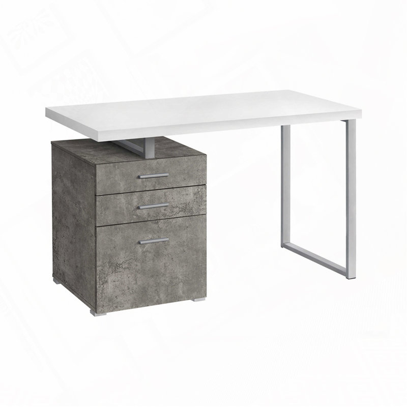 Babken Reversible Desk, White/Gray