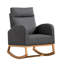 Chaise berçante confortable 27,7 ", chaise berçante, chaise berçante d'appoint pour chambre de bébé, gris foncé