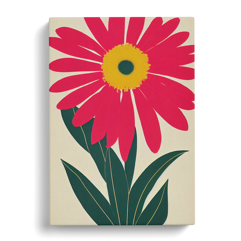 Daisy Flower Retro Vol.2 - Wall Art, 60cm H x 40cm W x 3cm D, Wrapped Canvas