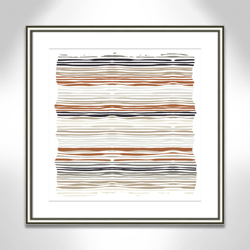«Stripes Square Print» par Kimberly Allen, 24.75'' W x 24.75'' H, Matted Print, Argent classique