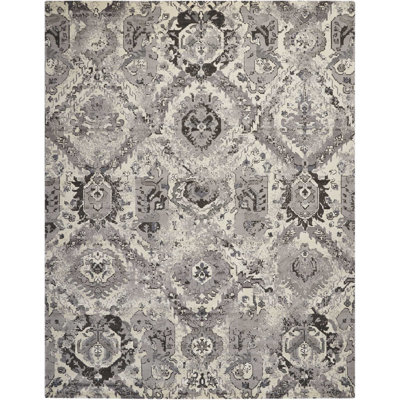 Tapis ivoire / gris Kyum Twilight 9 pi 9 po x 13 pi 9 po