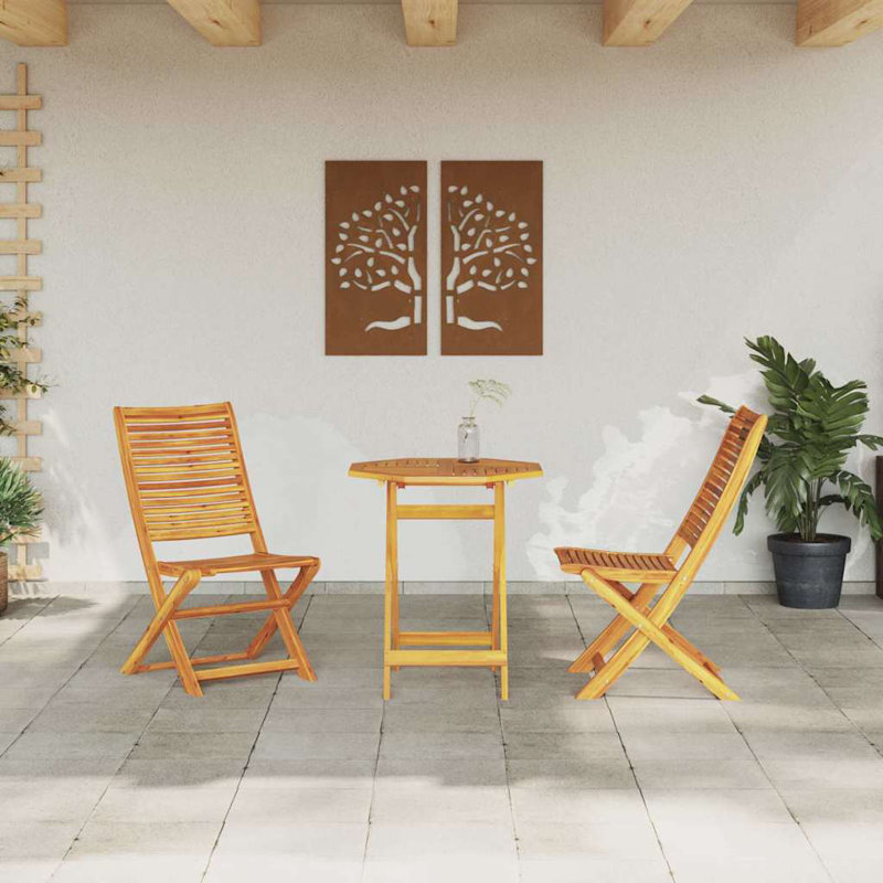 2 - Person Wood Patio Dining Set with