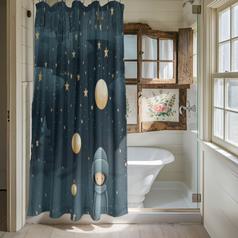 Rideau de douche Christmas Night - Premium, H 74 po x l 71 po