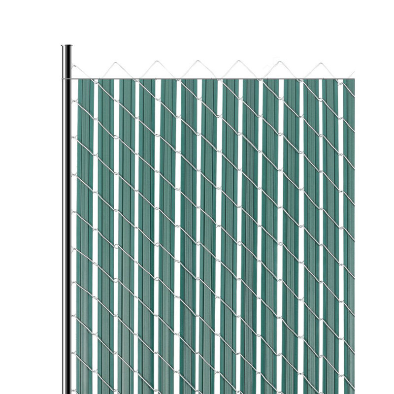 Clôture à chaînette à lattes à simple paroi pour verrou inférieur 5 ' , H 44,5 po x l 1,44 po x P 0,3 po, Vert