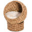 Lit pour chat surélevé doux, panier pivotant, pour espace de charme félin intérieur, H 23,5 po, coussin brun tissé à la main et agréable 24 po-555178194