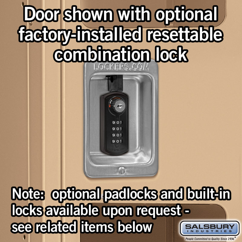Tan Steel Double Tier 66" High Locker with Padlock
