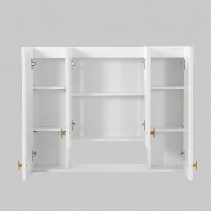 Meuble de salle de bain moderne de 91 cm (36 po) avec 5 étagères réglables, design à étagères ouvertes