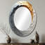 Tornade blanche et dorée abstraite II - décor de miroir mural ovale doré-1947336230