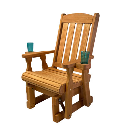 Heavy Duty 600 Lb High Back Mission Treated Glider Chair, Cupholders