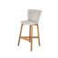 Tabouret de bar d'extérieur en bois fini teck avec osier gris clair, ensemble de 2 | Idée de cadeau-63825592