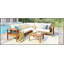 Ensemble de 4 canapés d'extérieur en bois d'acacia, accoudoirs en filet tissé, ensemble de canapé de patio en L avec table basse, ensemble de conversation d'extérieur avec coussins et table d'appoint, aspect couleur teck-872006051