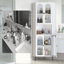 White 73 Corner Metal Storage Cabinet