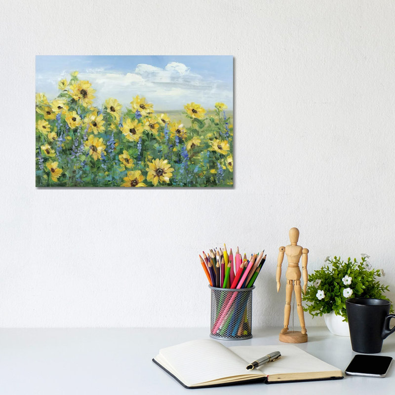Sunflower Fields Forever by Sally Swatland - Wrapped Canvas Gallery-Wrapped Canvas Giclée, 20.5cm H x 31cm W