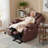 Caliah Small Power Lift Recliner Chair Sofa with Massage and Heat for Elderly, 3 Positions, 2 Side Pockets and Cup Holders, USB Ports, Faux Leather 7141-816630584