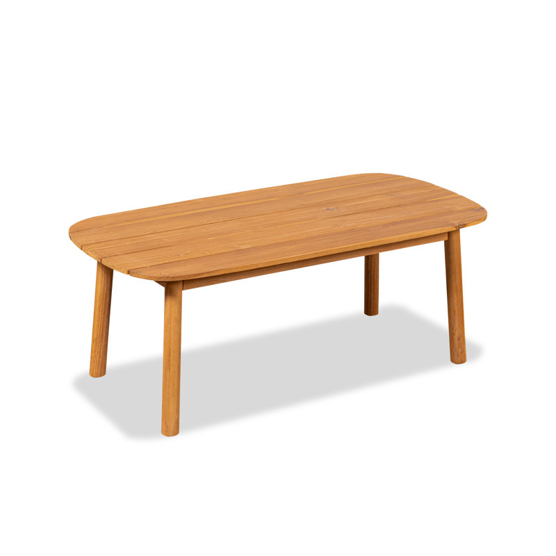 Table basse de patio ovale en bois massif