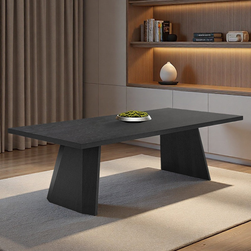 Bureau rectangulaire simple pour étudier ou travailler, Noir, H 29,53 po x l 94,49 po x P 39,37 po